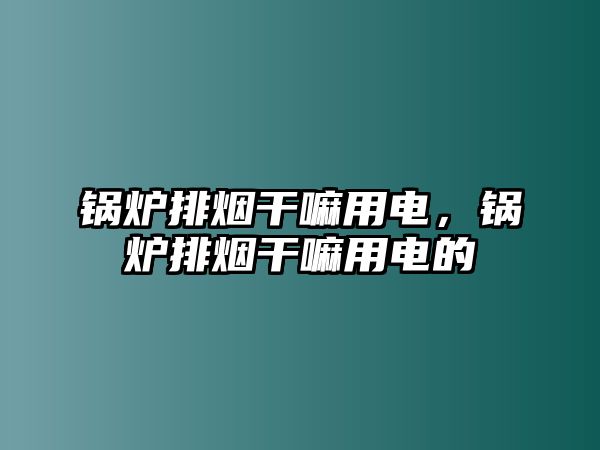 鍋爐排煙干嘛用電，鍋爐排煙干嘛用電的