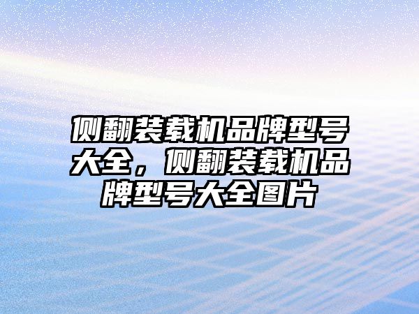 側(cè)翻裝載機品牌型號大全，側(cè)翻裝載機品牌型號大全圖片