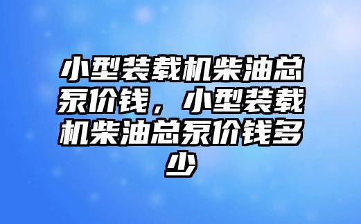 小型裝載機(jī)柴油總泵價(jià)錢，小型裝載機(jī)柴油總泵價(jià)錢多少