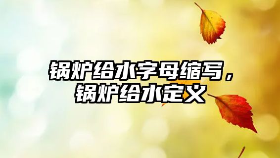 鍋爐給水字母縮寫，鍋爐給水定義