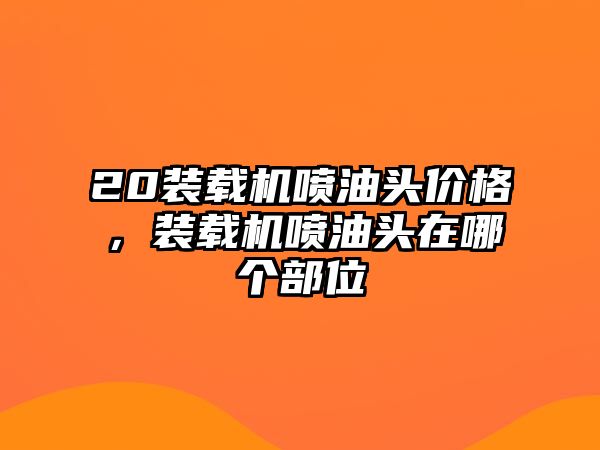 20裝載機(jī)噴油頭價(jià)格，裝載機(jī)噴油頭在哪個(gè)部位