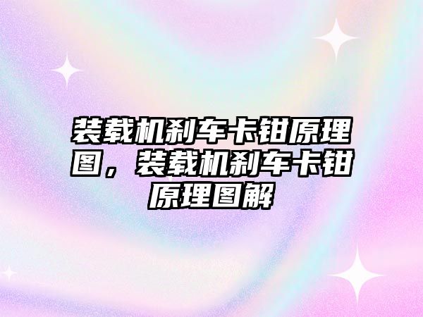 裝載機剎車卡鉗原理圖，裝載機剎車卡鉗原理圖解