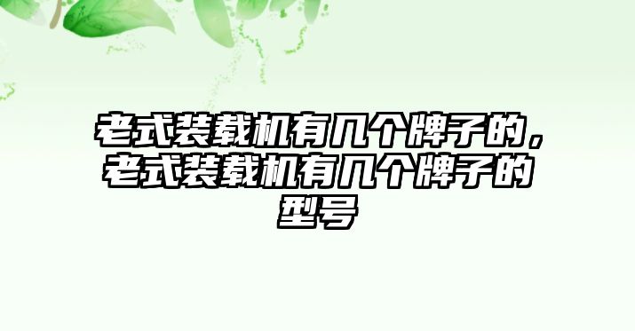 老式裝載機(jī)有幾個(gè)牌子的，老式裝載機(jī)有幾個(gè)牌子的型號