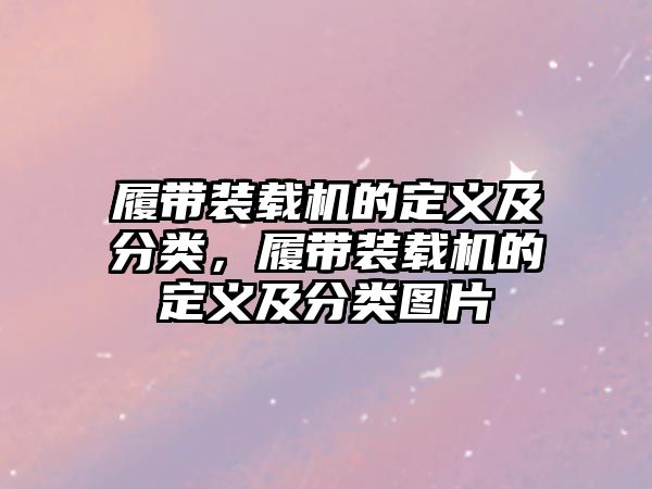 履帶裝載機的定義及分類，履帶裝載機的定義及分類圖片