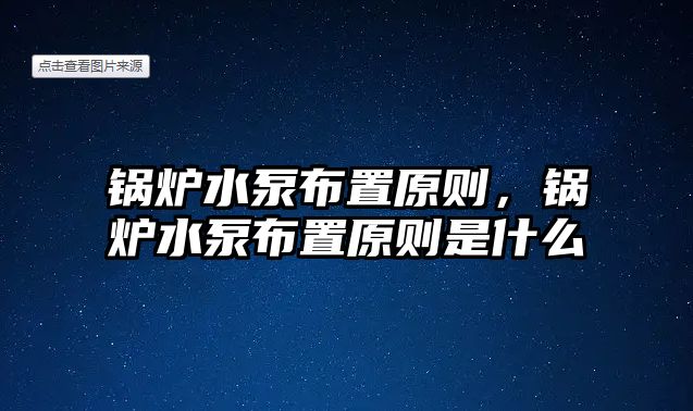 鍋爐水泵布置原則，鍋爐水泵布置原則是什么