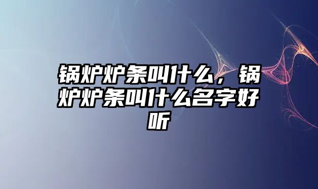 鍋爐爐條叫什么，鍋爐爐條叫什么名字好聽